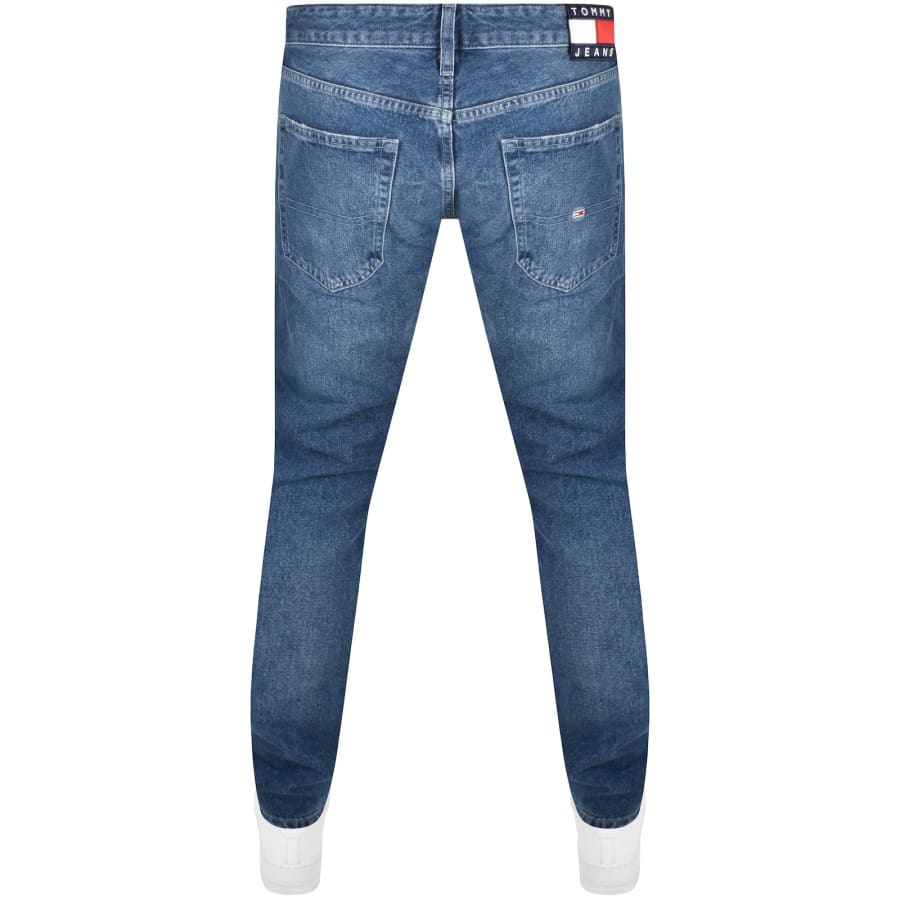 Tommy Jeans Scanton slim jeans in mid wash with flag details Blue
